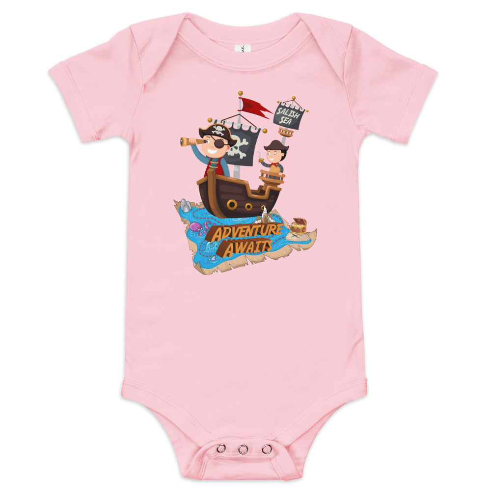 Baby - "Adventure Awaits" - short sleeve one piece