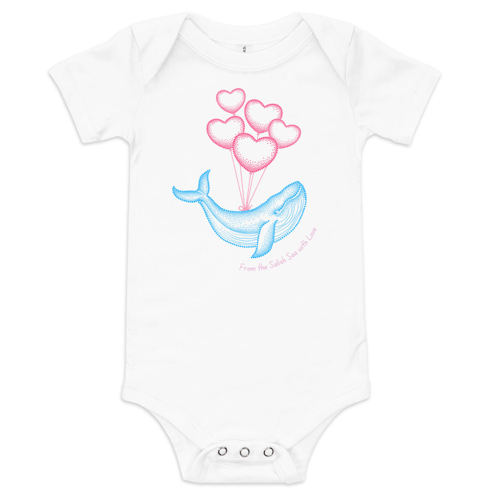 Baby - "Love Whale" - short sleeve one piece