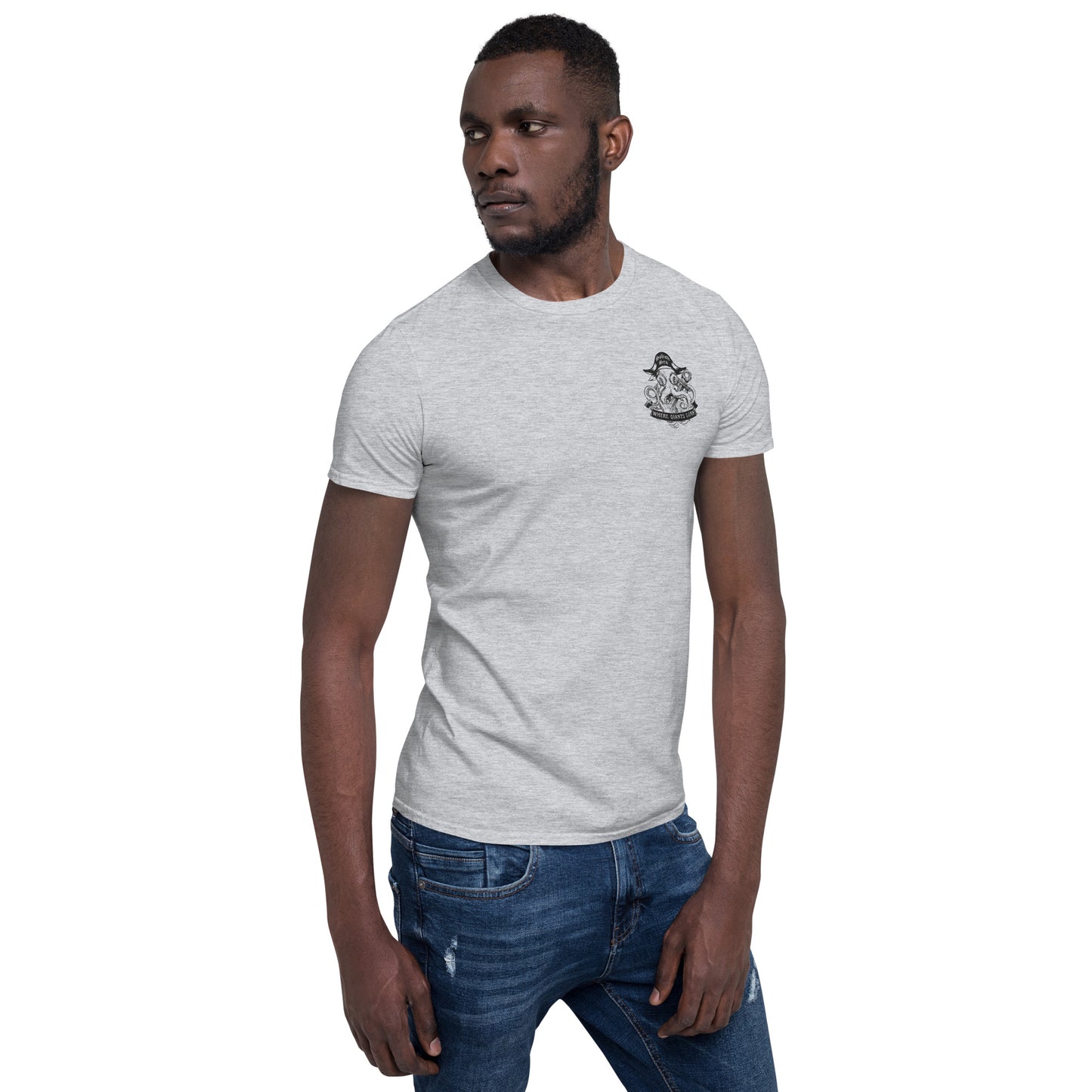 Adult - "Octo Pirate" - Embroidered Short-Sleeve Unisex T-Shirt