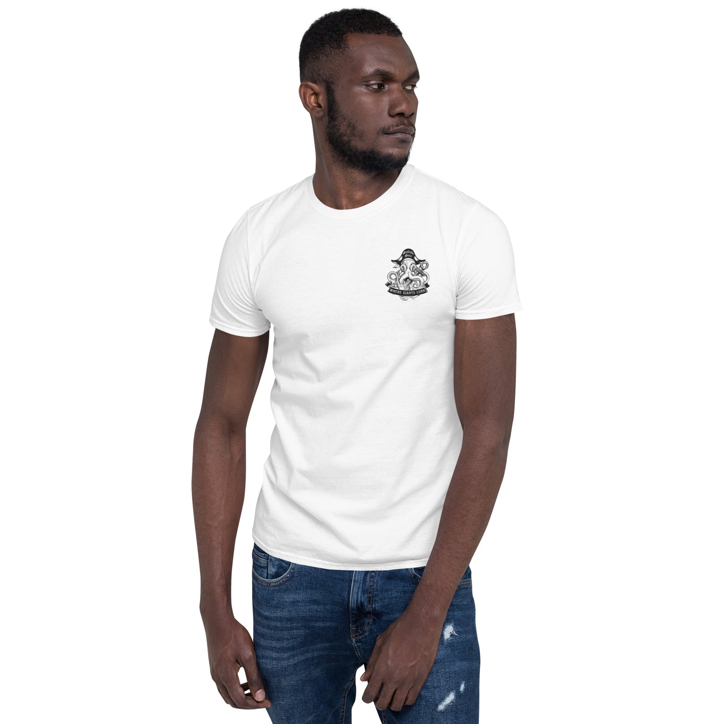 Adult - "Octo Pirate" - Embroidered Short-Sleeve Unisex T-Shirt