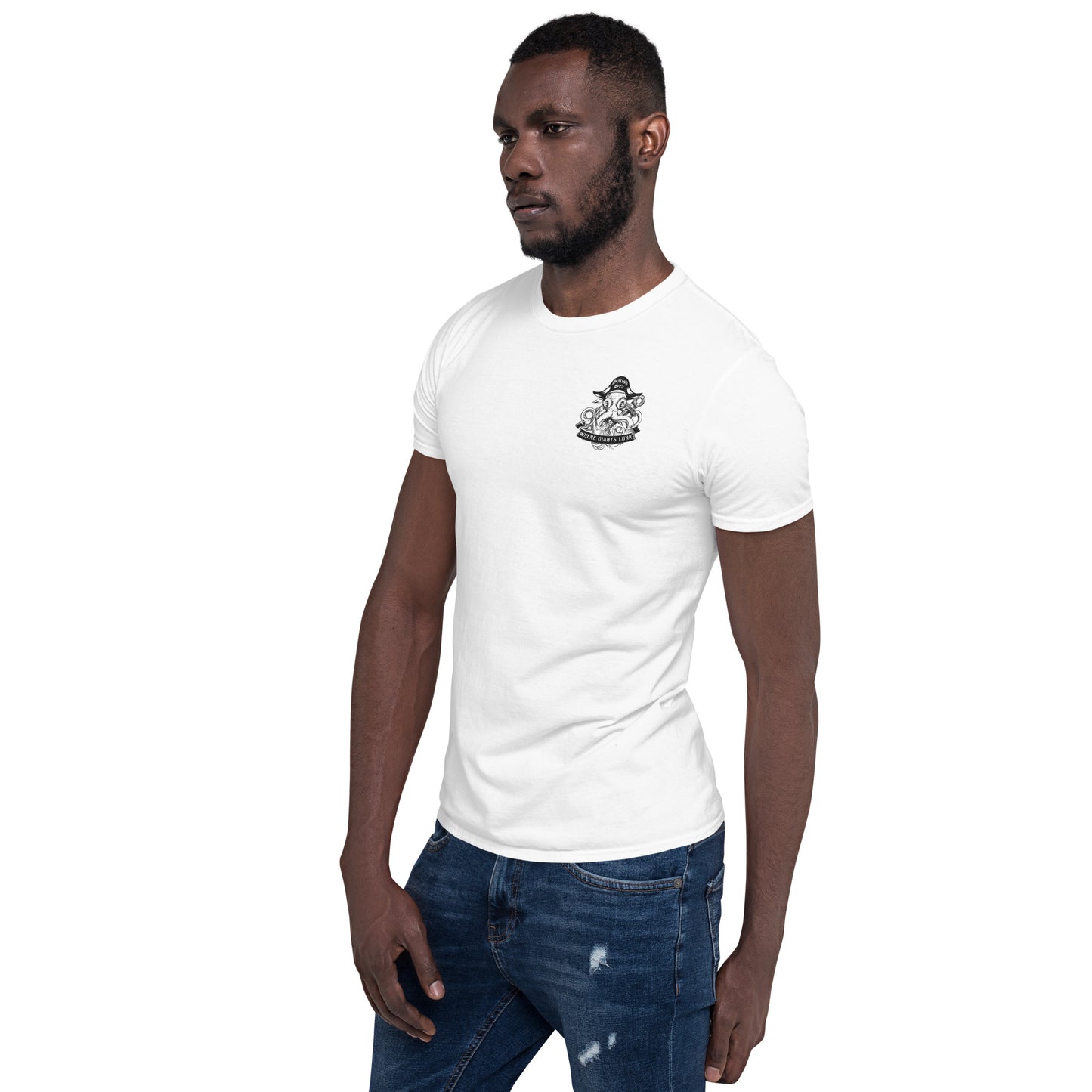 Adult - "Octo Pirate" - Embroidered Short-Sleeve Unisex T-Shirt