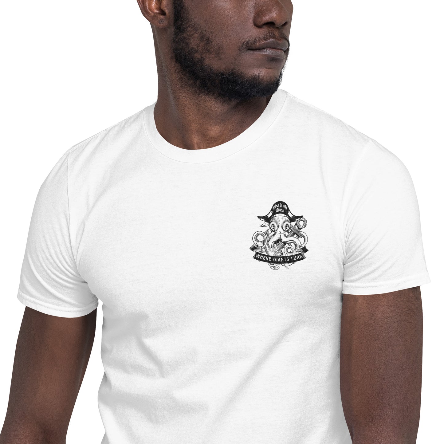 Adult - "Octo Pirate" - Embroidered Short-Sleeve Unisex T-Shirt