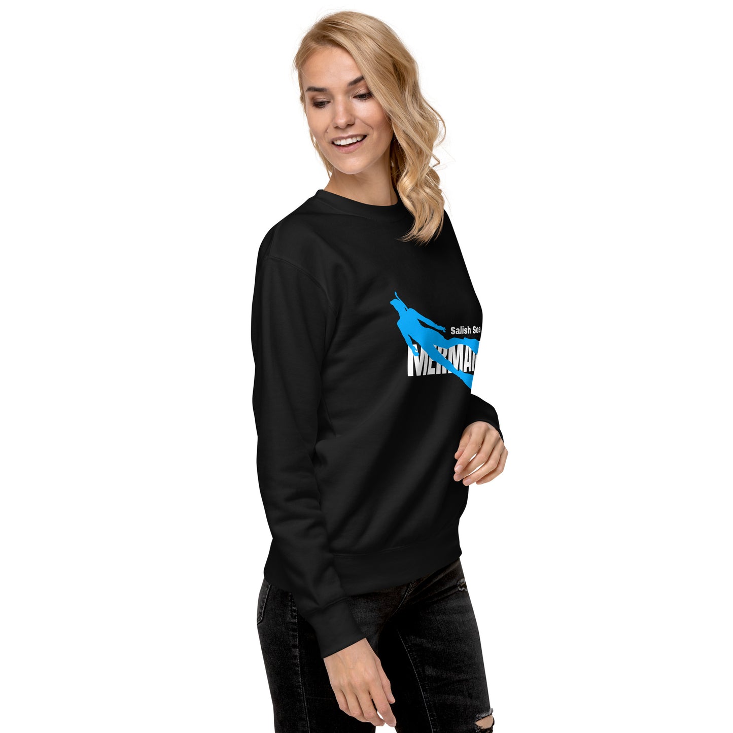 Adult - "Mermaid" black background - Premium Sweatshirt