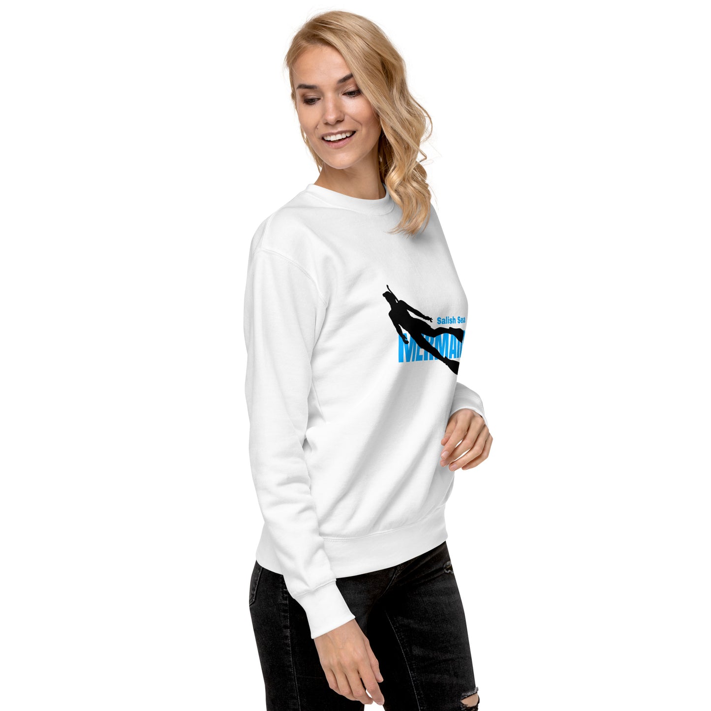 Adult - "Mermaid" white background - Premium Sweatshirt