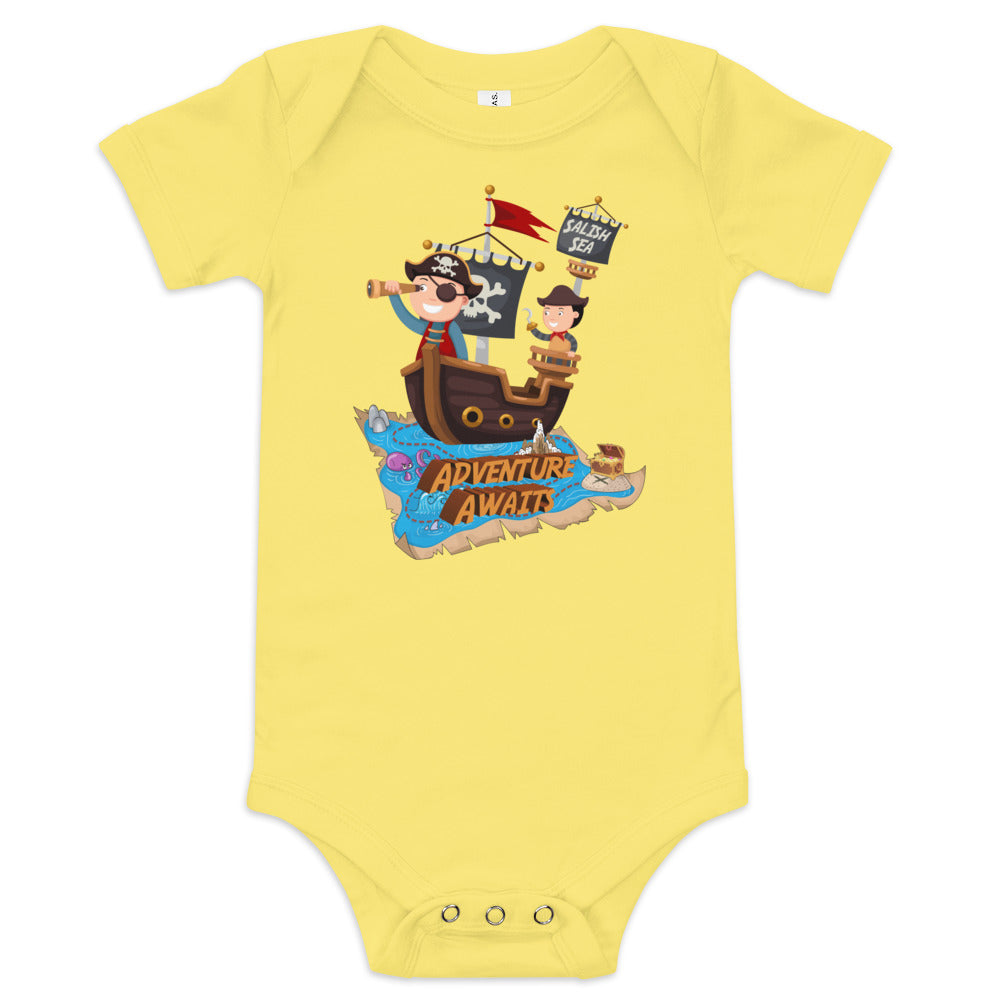 Baby - "Adventure Awaits" - short sleeve one piece