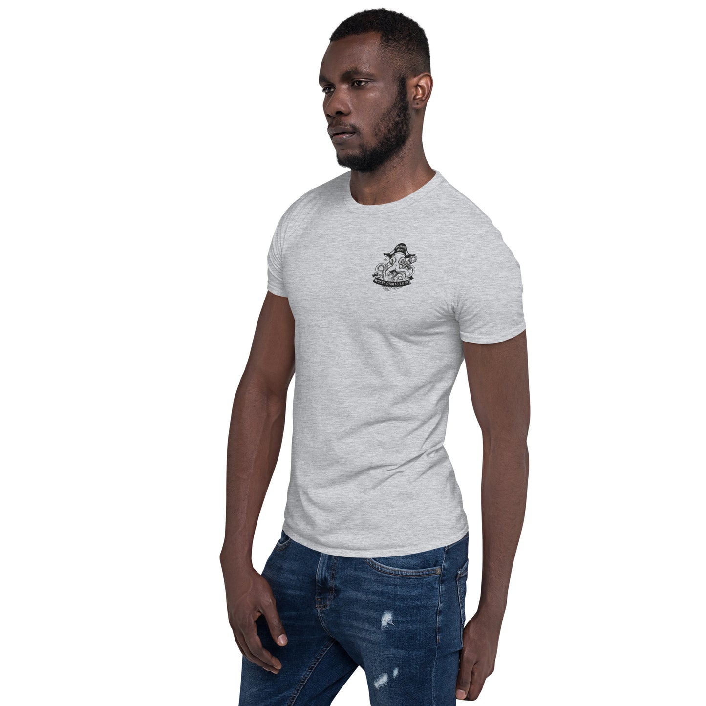 Adult - "Octo Pirate" - Embroidered Short-Sleeve Unisex T-Shirt