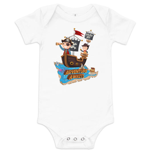 Baby - "Adventure Awaits" - short sleeve one piece